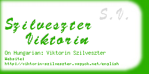szilveszter viktorin business card